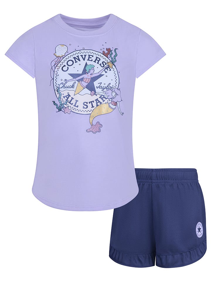 Converse 2-częściowy zestaw w kolorze fioletowo-granatowym rozmiar: 86/92