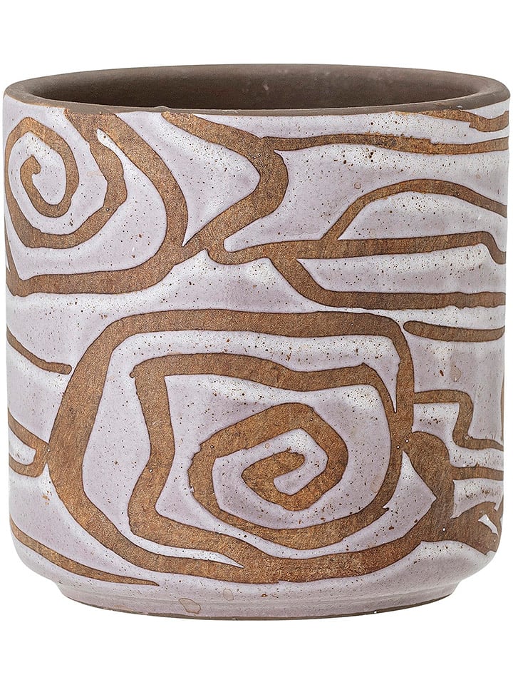 Bloomingville Doniczka "Lija" w kolorze biało-jasnobrązowym - wys. 12 x Ø 12 cm rozmiar: onesize