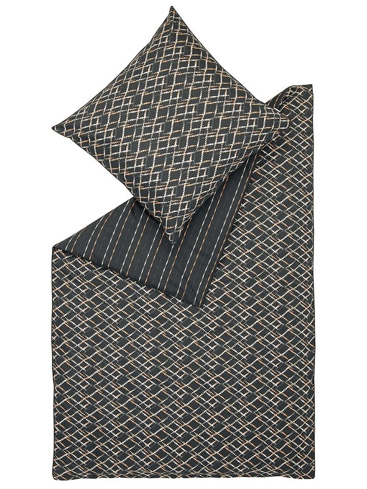 ESPRIT Komplet pościeli satynowej "Dora" w kolorze czarnym rozmiar: 155x220 cm