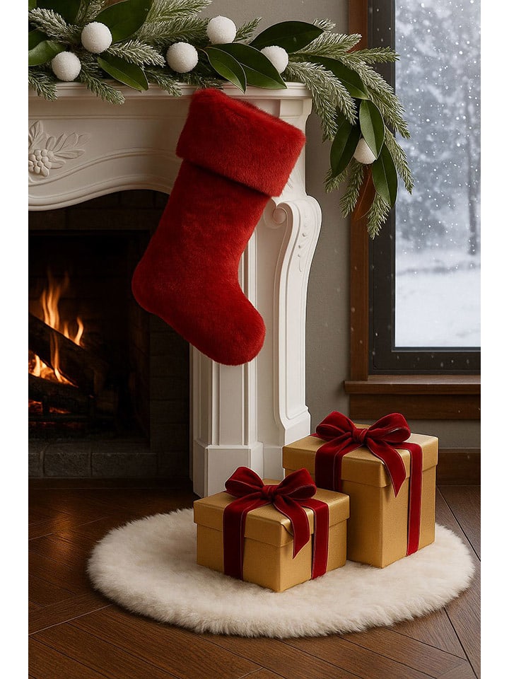 Colourful Cotton Skarpeta świąteczna w kolorze czerwonym rozmiar: onesize