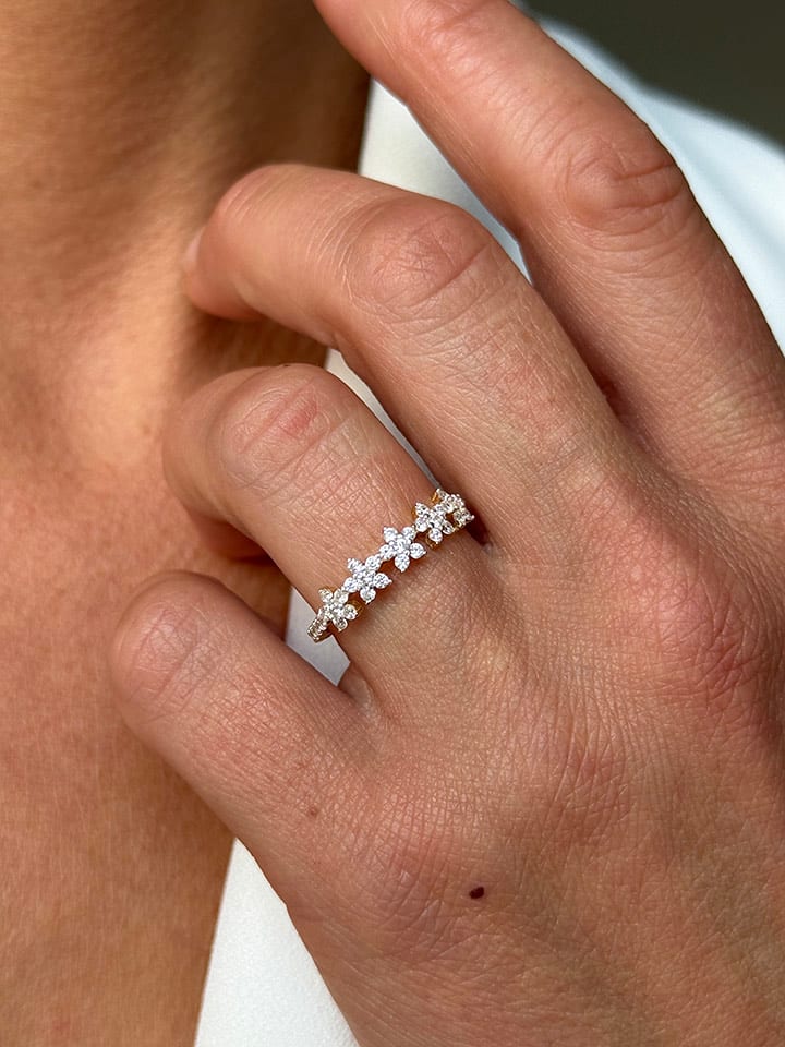 DI GIORGIO Pozłacany pierścionek z cyrkonią rozmiar: 60