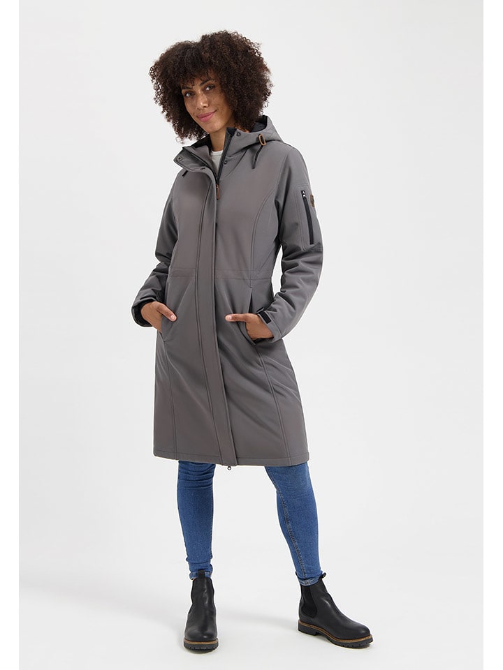 TRAVELIN' Płaszcz przejściowy "Uvana" w kolorze szarym rozmiar: L