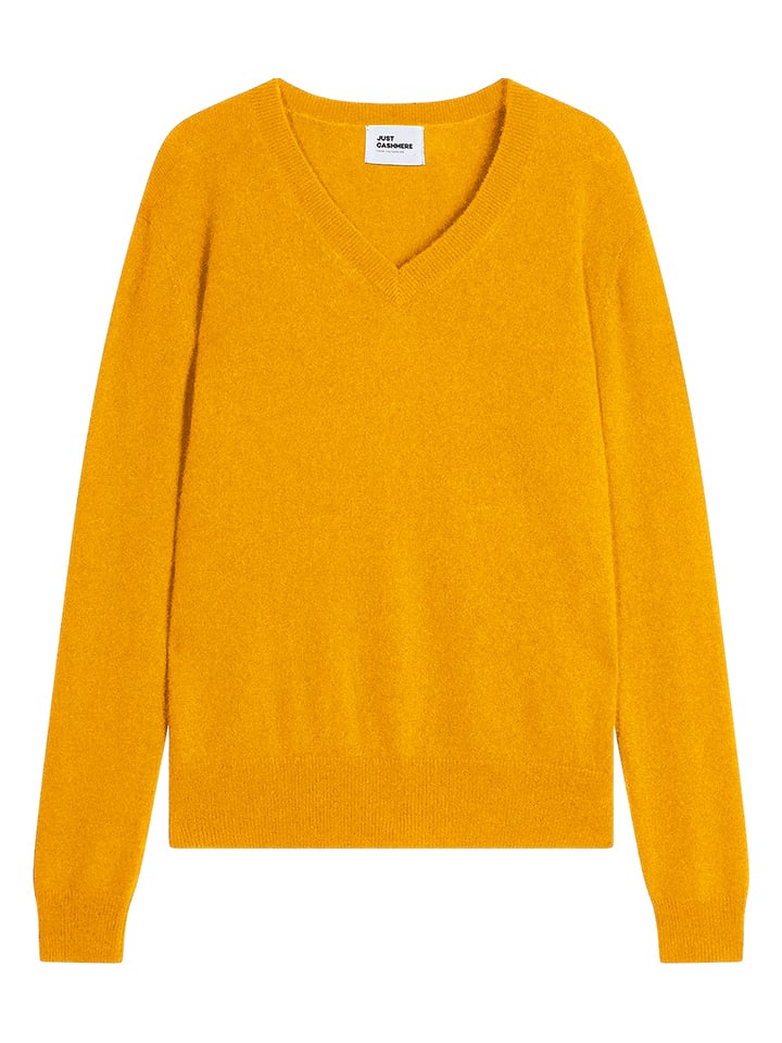 Just Cashmere Kaszmirowy sweter "Nora" w kolorze żółtym rozmiar: S