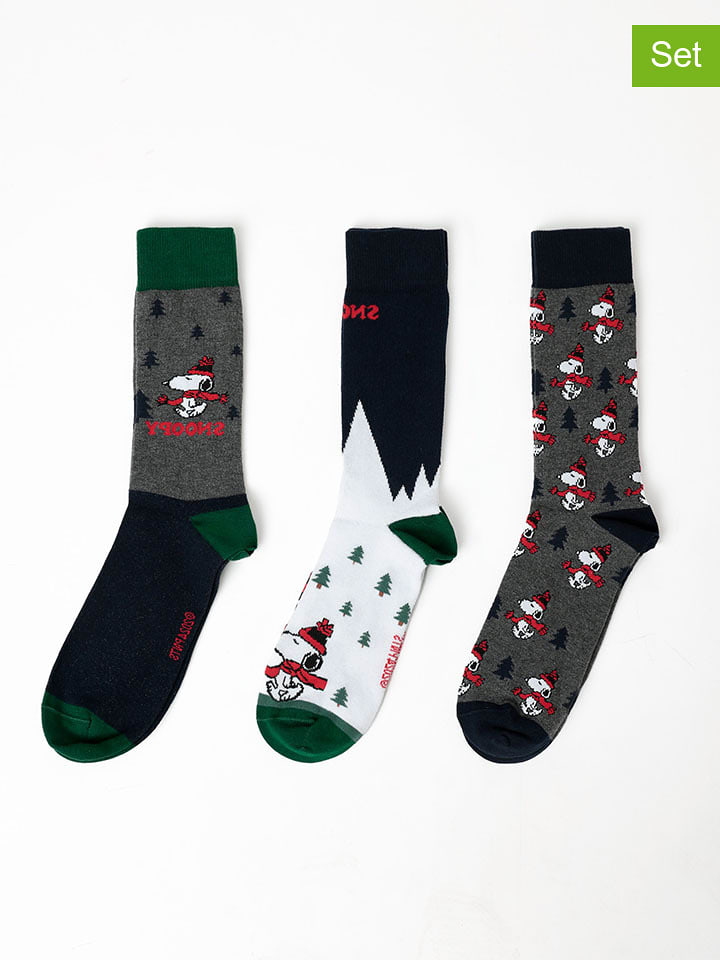 admas Skarpety (3 pary) w kolorze szaro-czarno-białym rozmiar: onesize