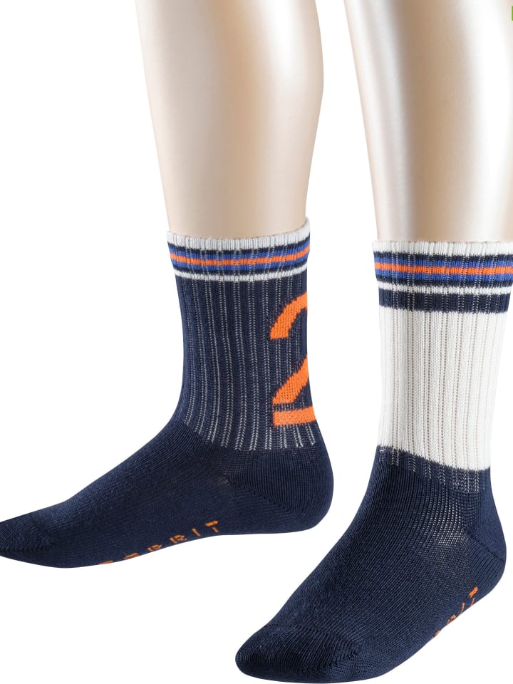 ESPRIT Skarpety (2 pary) "Sporty" w kolorze biało-granatowym rozmiar: 23-26