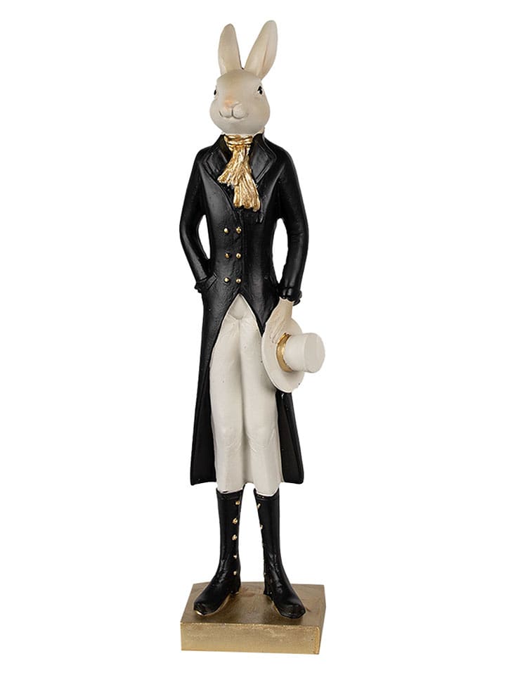 Clayre & Eef Figurka dekoracyjna w kolorze czarno-kremowym - 9 x 34 x 7 cm rozmiar: onesize