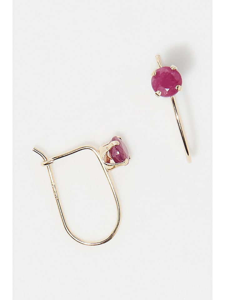 OR ÉCLAT Złote kolczyki "Rubis envoutant" z rubinami rozmiar: onesize