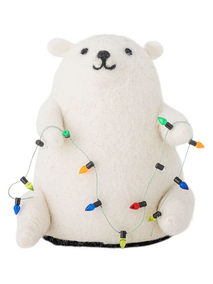 Bloomingville Lampa dekoracyjna LED w kolorze białym - 14 x 15 x 12 cm rozmiar: onesize