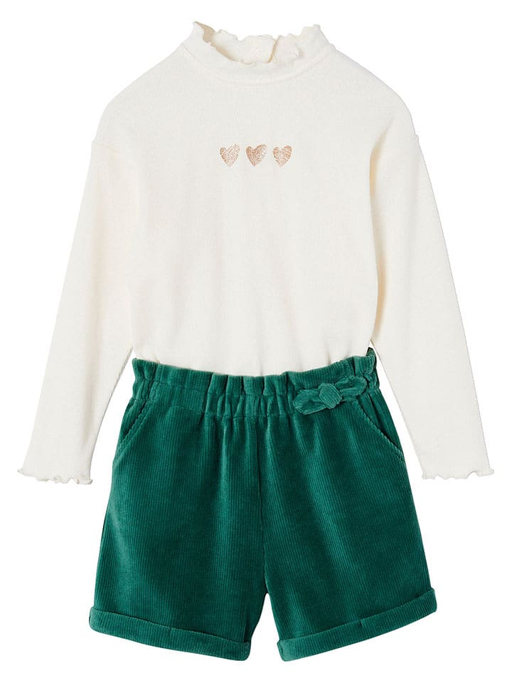 vertbaudet 2-częściowy zestaw w kolorze biało-zielonym rozmiar: 92