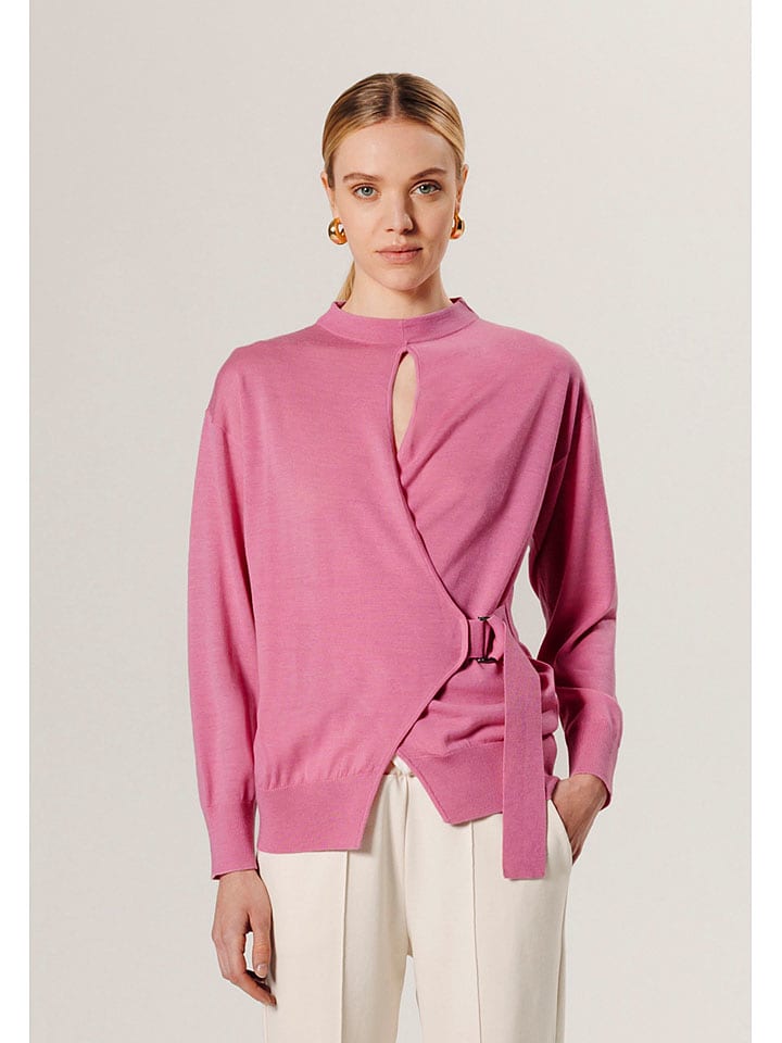 Rodier Wełniany sweter w kolorze jasnoróżowym rozmiar: M