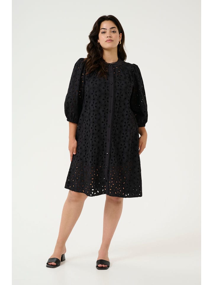 KAFFE curve Sukienka "Salina" w kolorze czarnym rozmiar: 52