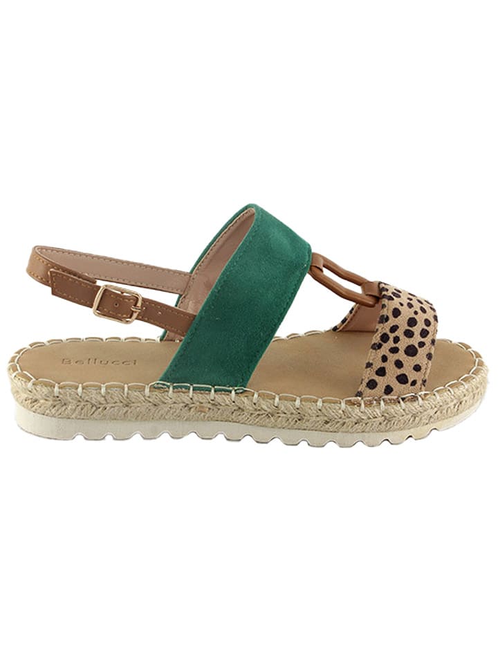 Bellucci Sandały w kolorze zielono-jasnobrązowym rozmiar: 38