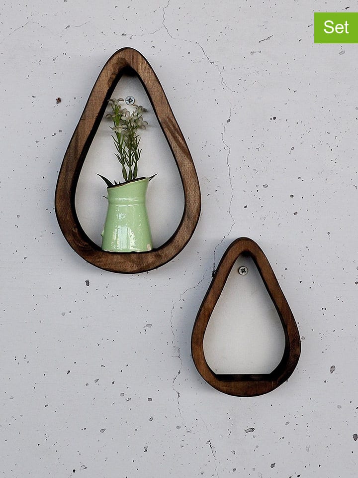 Scandinavia Concept Regały ścienne (2 szt.) w kolorze brązowym rozmiar: onesize