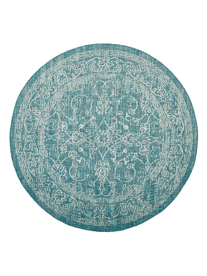 Safavieh Dywan "Courtryard" w kolorze turkusowym rozmiar: 160x160 cm