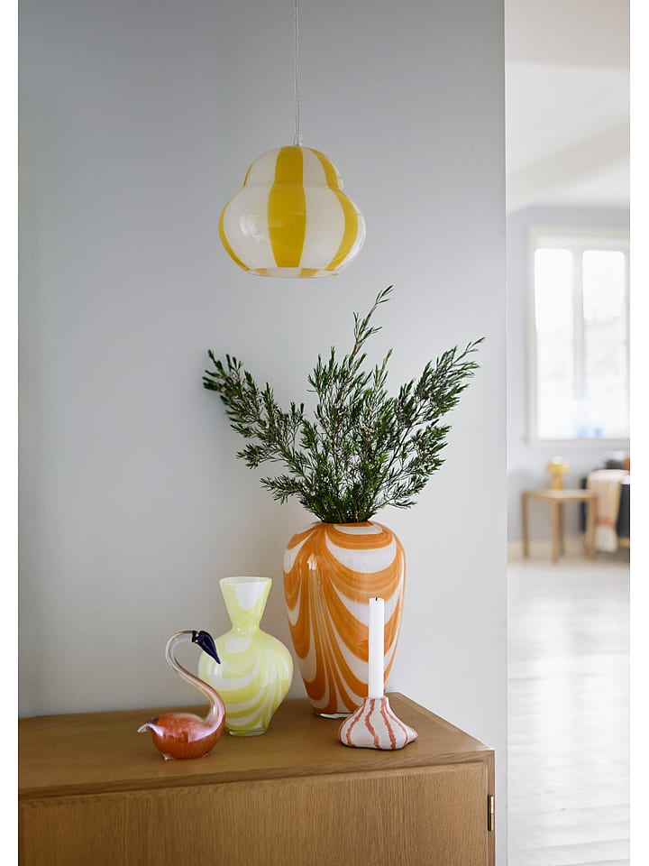 Bahne Świecznik w kolorze biało-pomarańczowym - 12 x 11,5 x 6,5 cm rozmiar: onesize