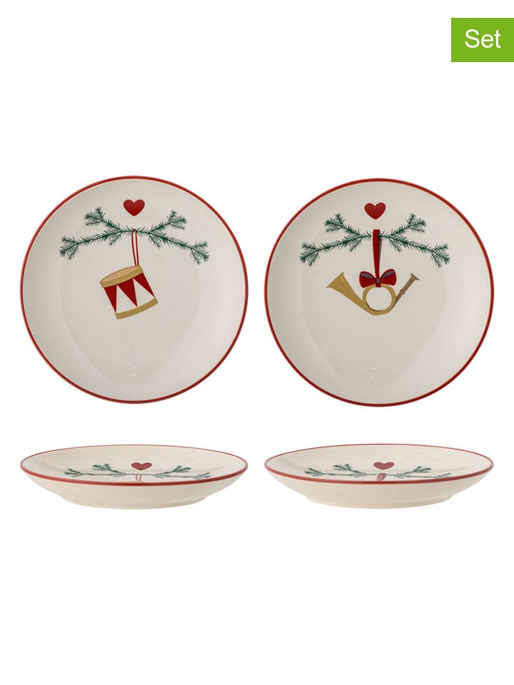 Bloomingville Talerze (2 szt.) "Yule" w kolorze beżowym na pieczywo - Ø 16 cm rozmiar: onesize