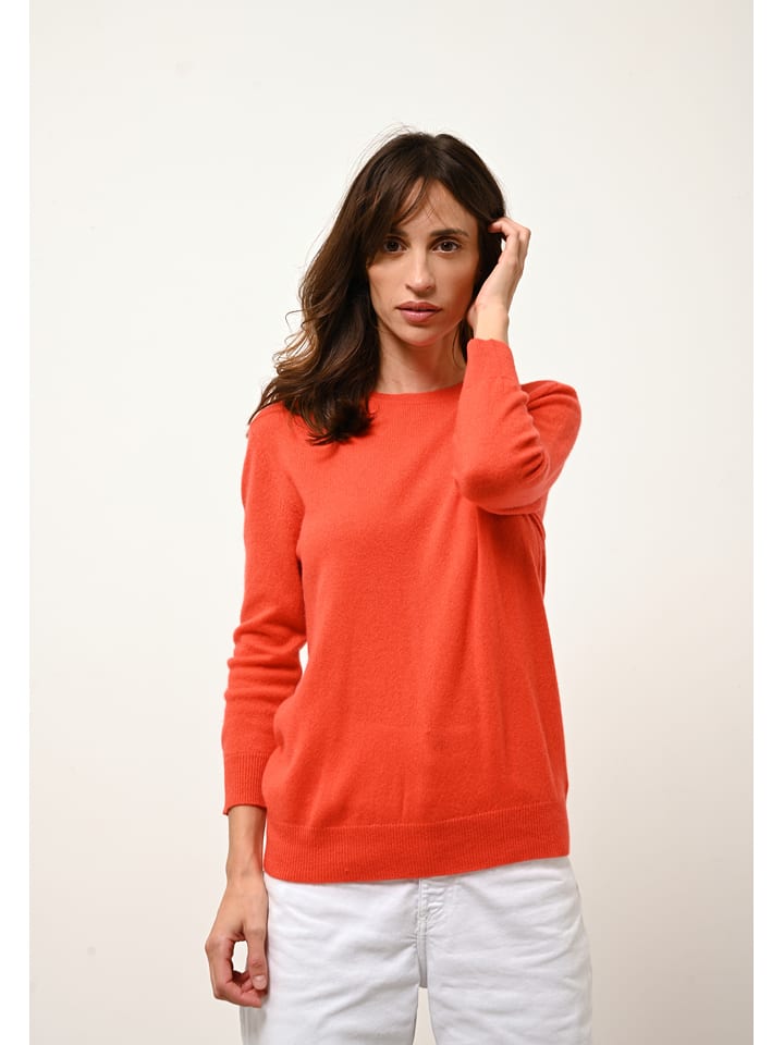 Just Cashmere Kaszmirowy sweter "Janice" w kolorze pomarańczowym rozmiar: M