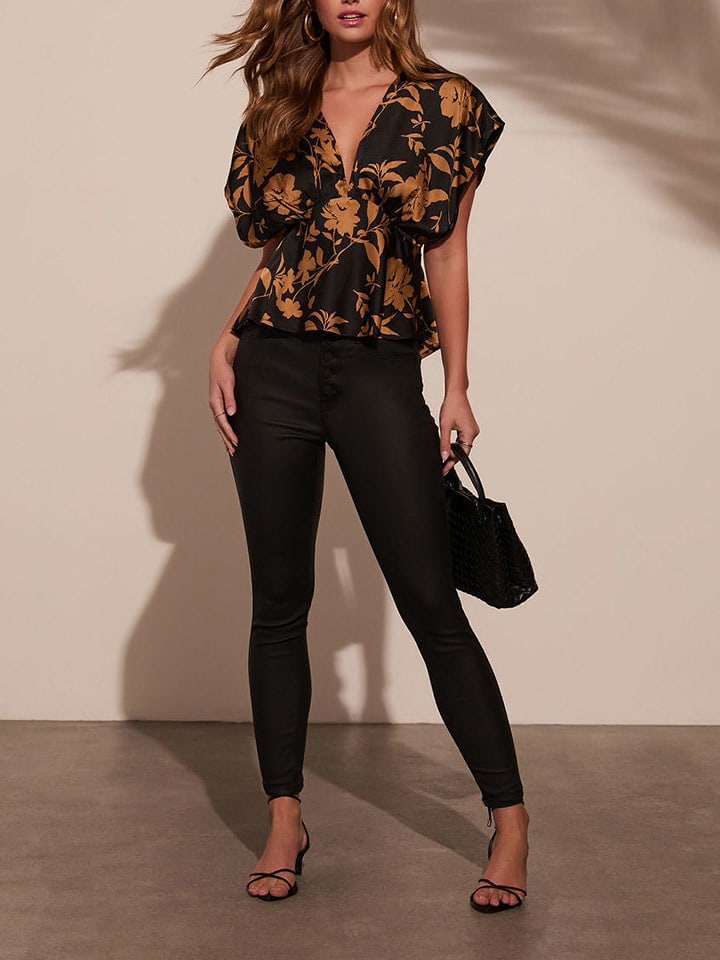 Milan Kiss Top w kolorze czarno-jasnobrązowym rozmiar: XL