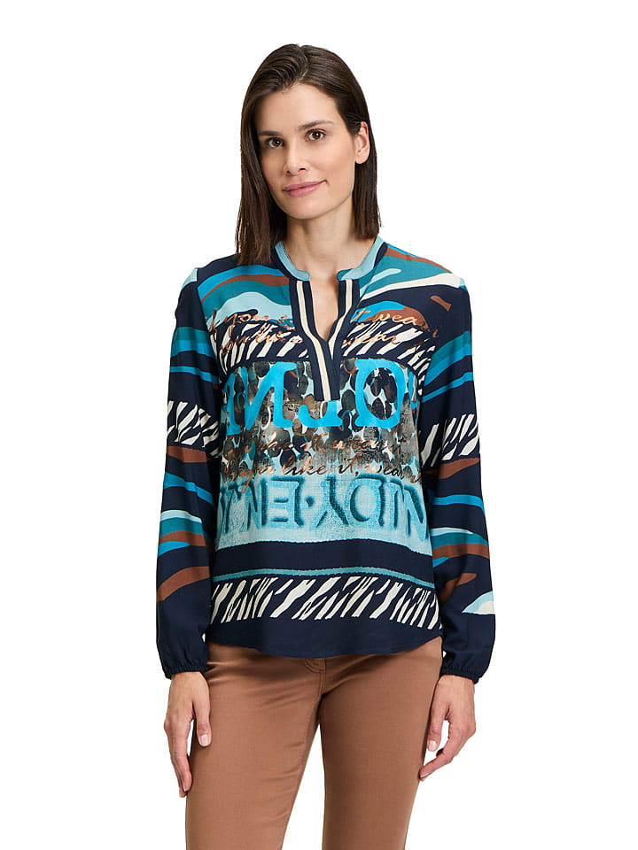 Betty Barclay Bluzka w kolorze granatowo-miętowo-brązowym rozmiar: 40