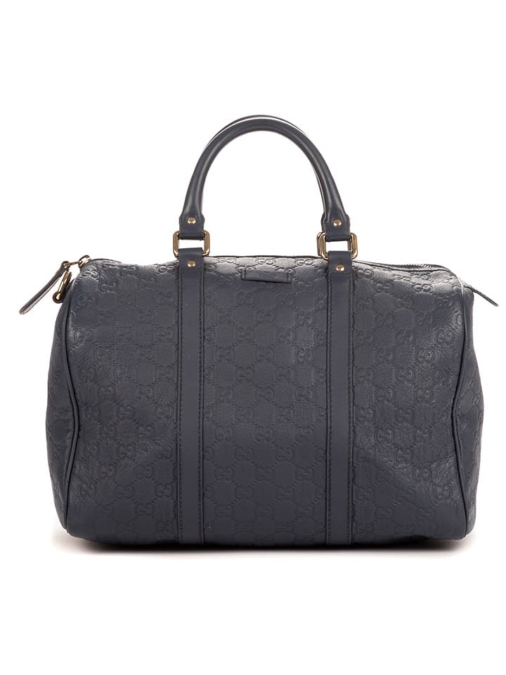 Gucci Skórzana torebka "Boston" w kolorze granatowym - 32 x 21 x 17 cm rozmiar: onesize