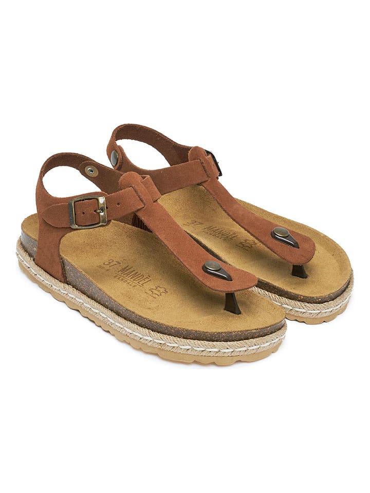 Mandel Skórzane sandały w kolorze jasnobrązowym rozmiar: 37