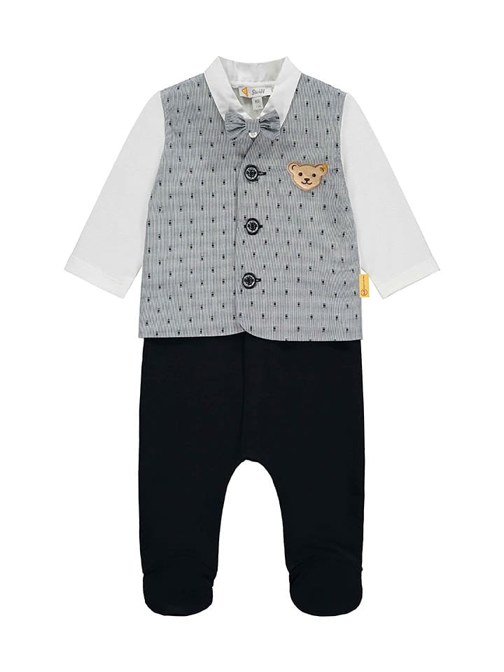 Steiff Śpioszki w kolorze biało-szarym rozmiar: 62