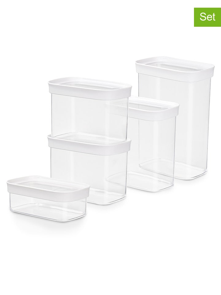 Emsa Pojemniki (5 szt.) "Optima" w kolorze białym rozmiar: onesize