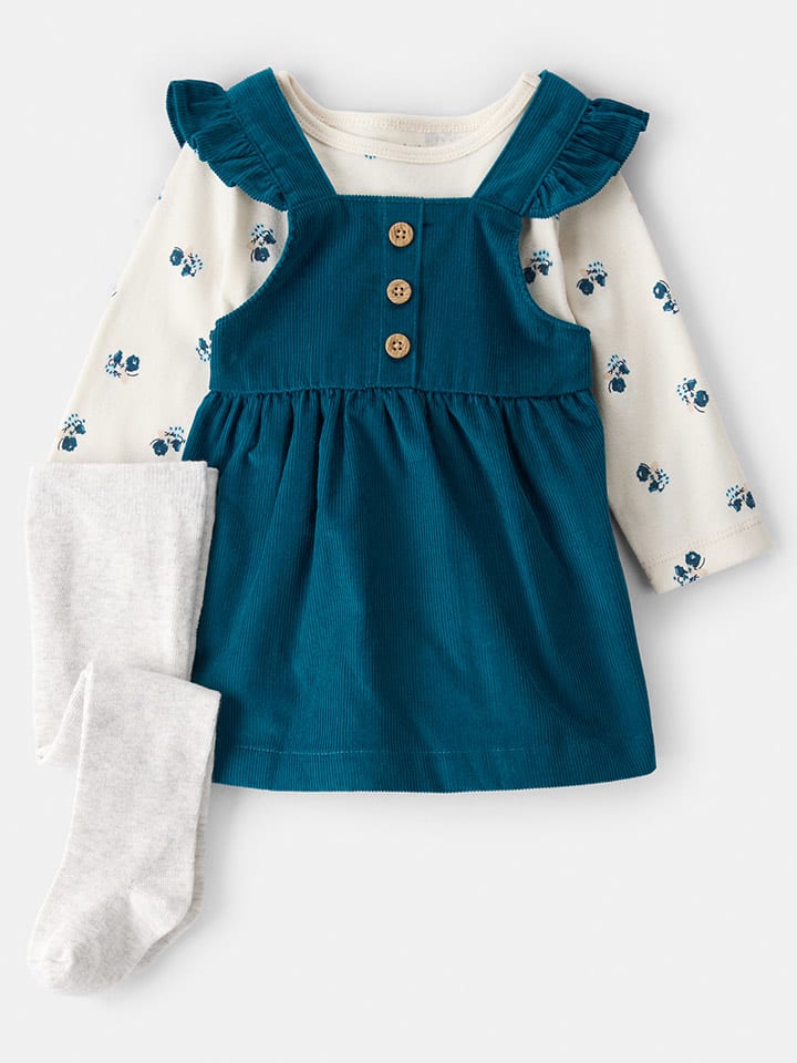 carter's 3-częściowy zestaw w kolorze niebiesko-kremowym rozmiar: 86