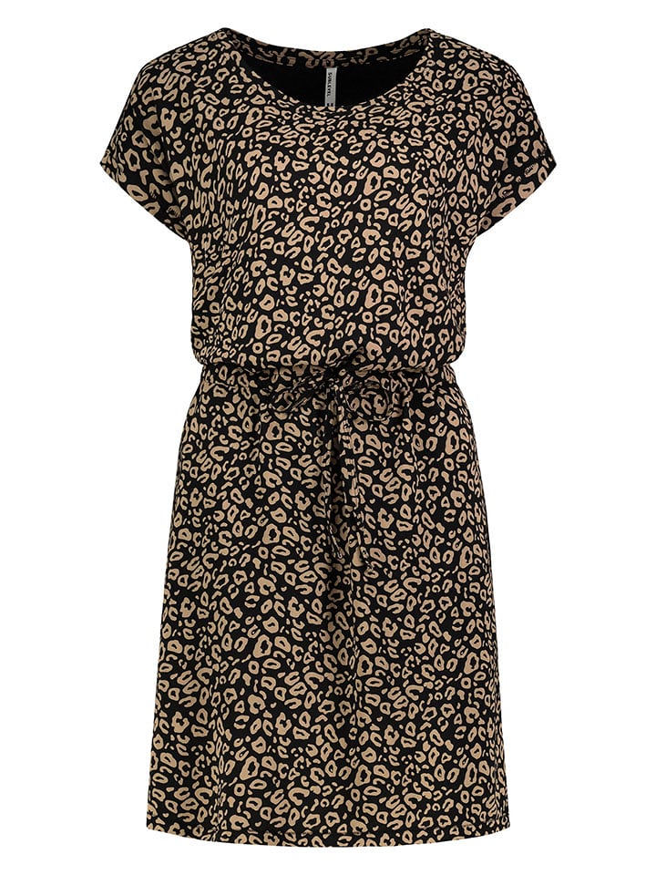 Sublevel Sukienka w kolorze beżowo-czarnym rozmiar: XL