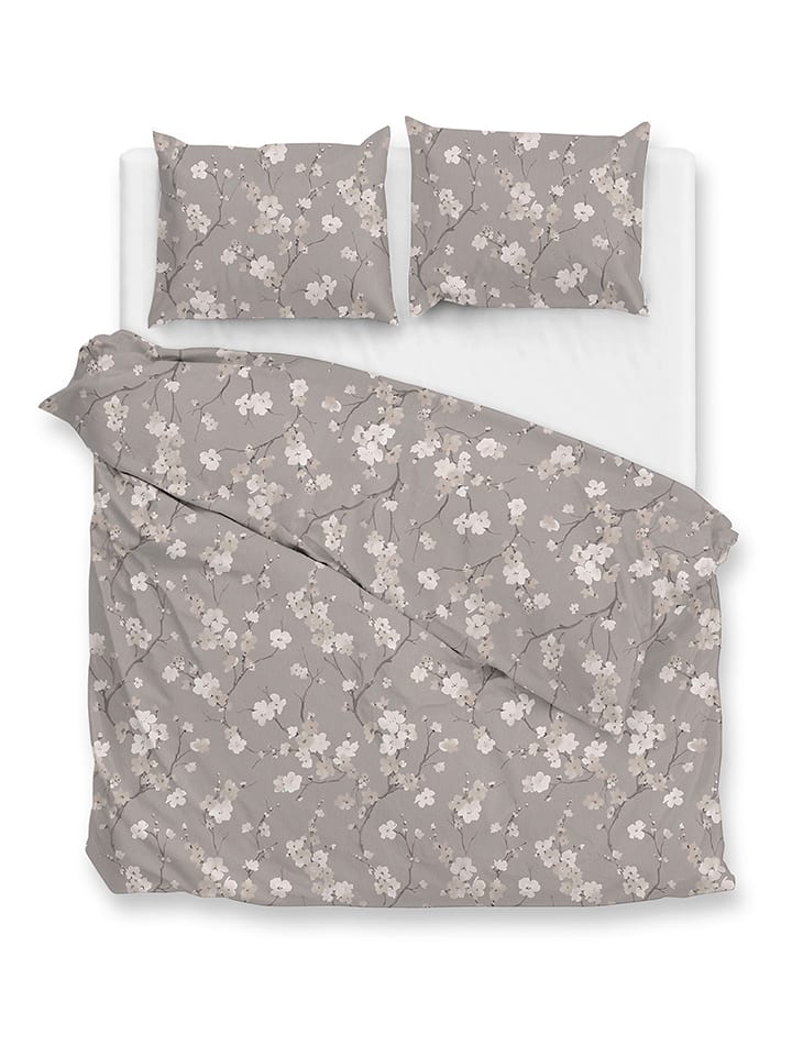 Zo!Home Komplet pościeli flanelowej "Aria" w kolorze szarym rozmiar: 155x220 cm