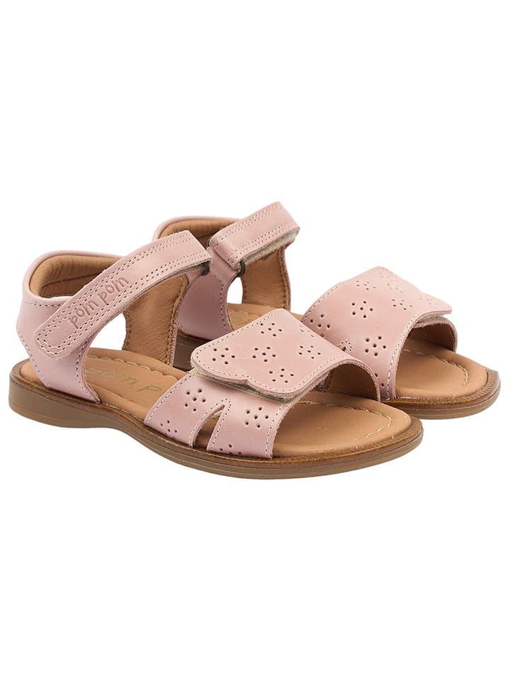 POM POM Skórzane sandały w kolorze jasnoróżowym rozmiar: 30