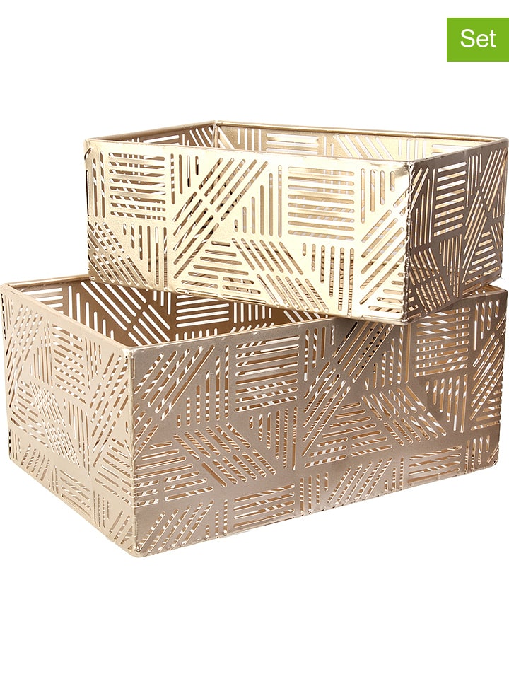 Rétro Chic Kosze (2 szt.) w kolorze złotym do przechowywania rozmiar: onesize