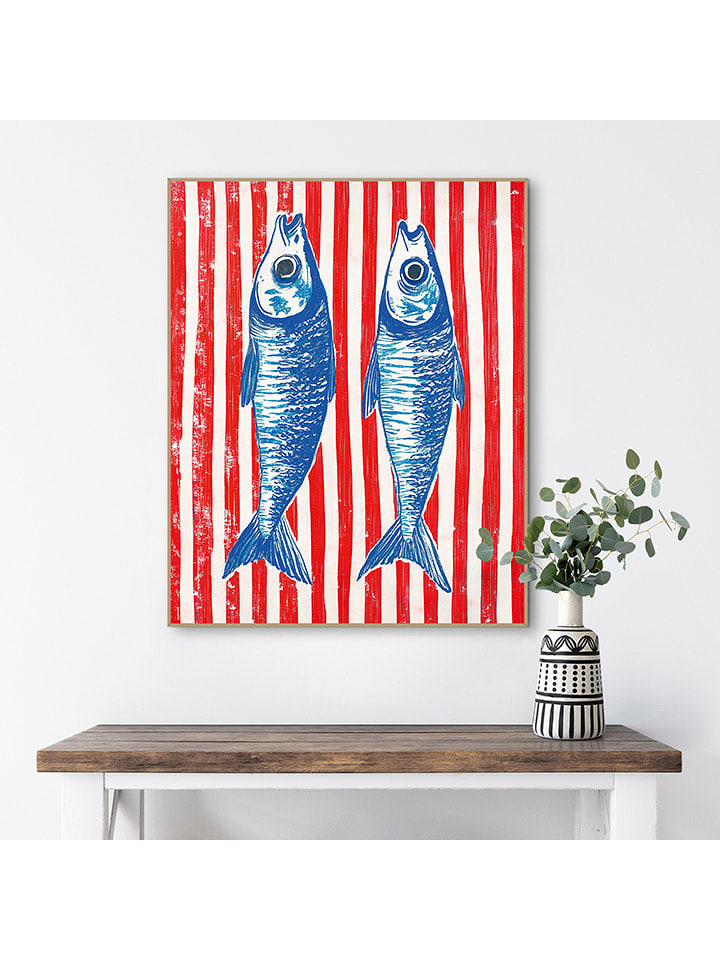 Orangewallz Druk artystyczny "Sardines" w ramce rozmiar: 40x50 cm
