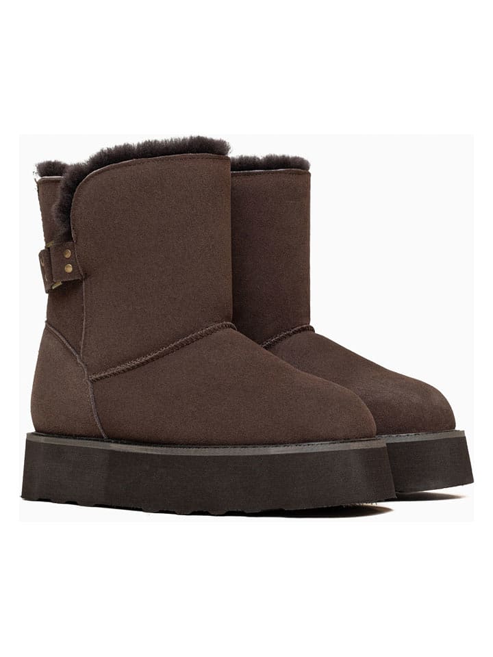 Gooce Skórzane botki "Colorado" w kolorze brązowym rozmiar: 36