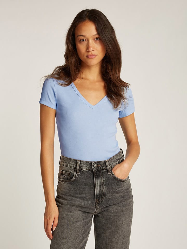 TOMMY JEANS Koszulka w kolorze błękitnym rozmiar: S