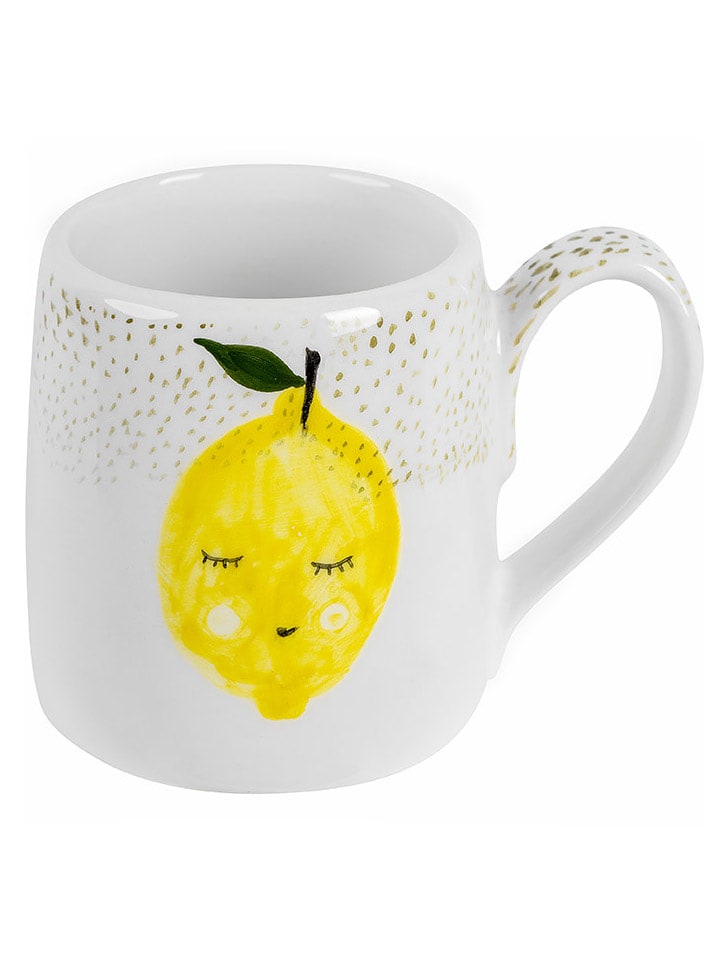 The Wild Hug Kubek "Lemmon" w kolorze biało-żółtym - wys. 9 cm rozmiar: onesize