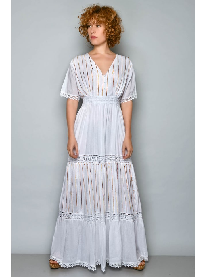 H.H.G. Sukienka w kolorze złoto-białym rozmiar: L