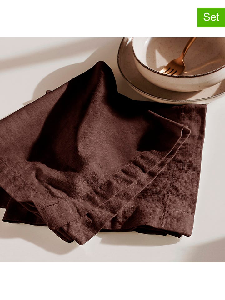 Mint Rugs Serwetki (2 szt.) "Delfos" w kolorze brązowym rozmiar: 40x40 cm