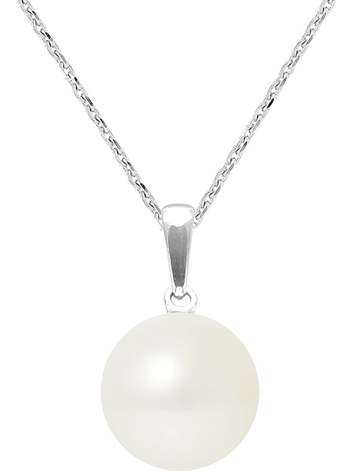 Pearline Srebrny naszyjnik "Solo" z perłą w kolorze białym - dł. 42 cm rozmiar: onesize