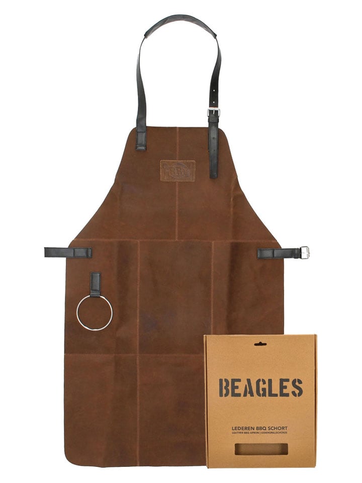 Beagles Skórzany fartuch w kolorze jasnobrązowym do grillowania rozmiar: onesize