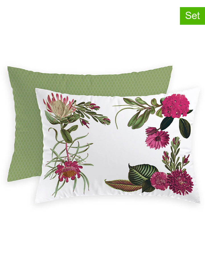 CXL by Christian Lacroix Satynowe poszewki (2 szt.) w kolorze zielonym ze wzorem na poduszkę rozmiar: 50x70 cm