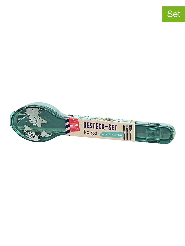 moses. 4-częściowy zestaw sztućców w kolorze miętowo-srebrnym rozmiar: onesize