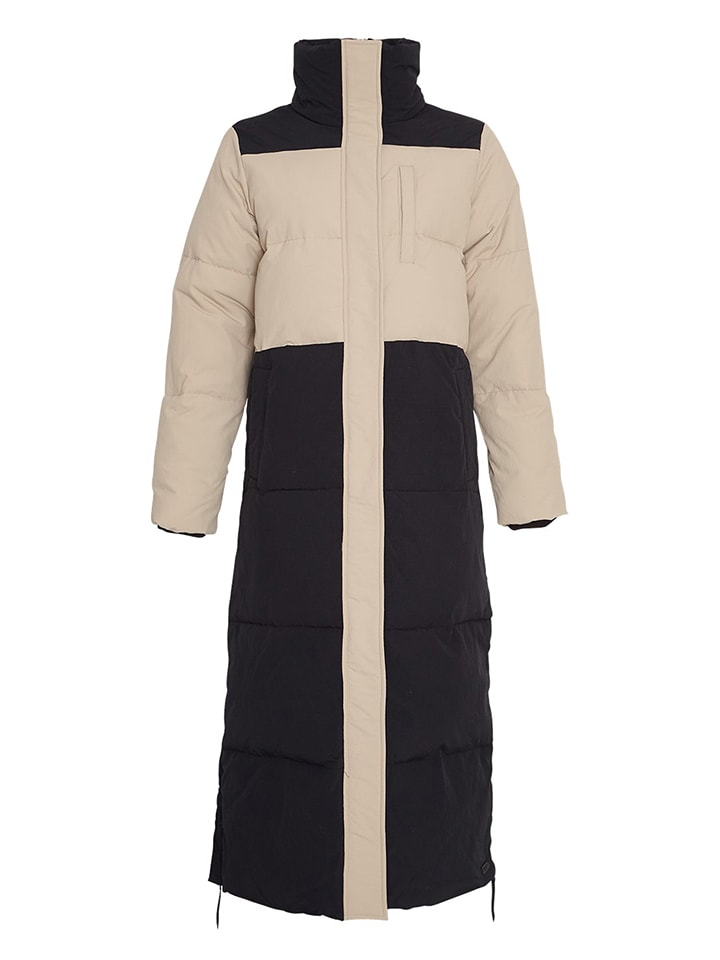 MOSS COPENHAGEN Płaszcz pikowany w kolorze beżowo-czarnym rozmiar: S/M