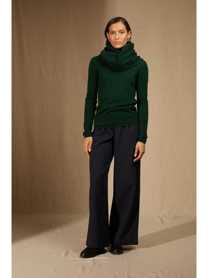 Perfect Cashmere Kaszmirowy sweter "Clody" w kolorze zielonym rozmiar: onesize