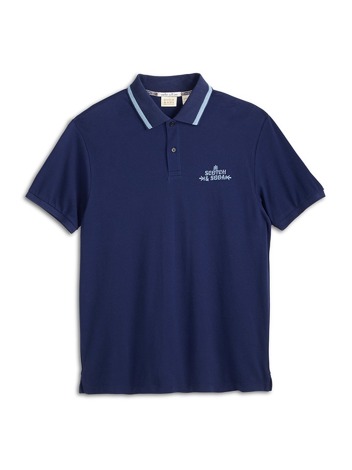 Scotch & Soda Koszulka polo w kolorze granatowym rozmiar: L