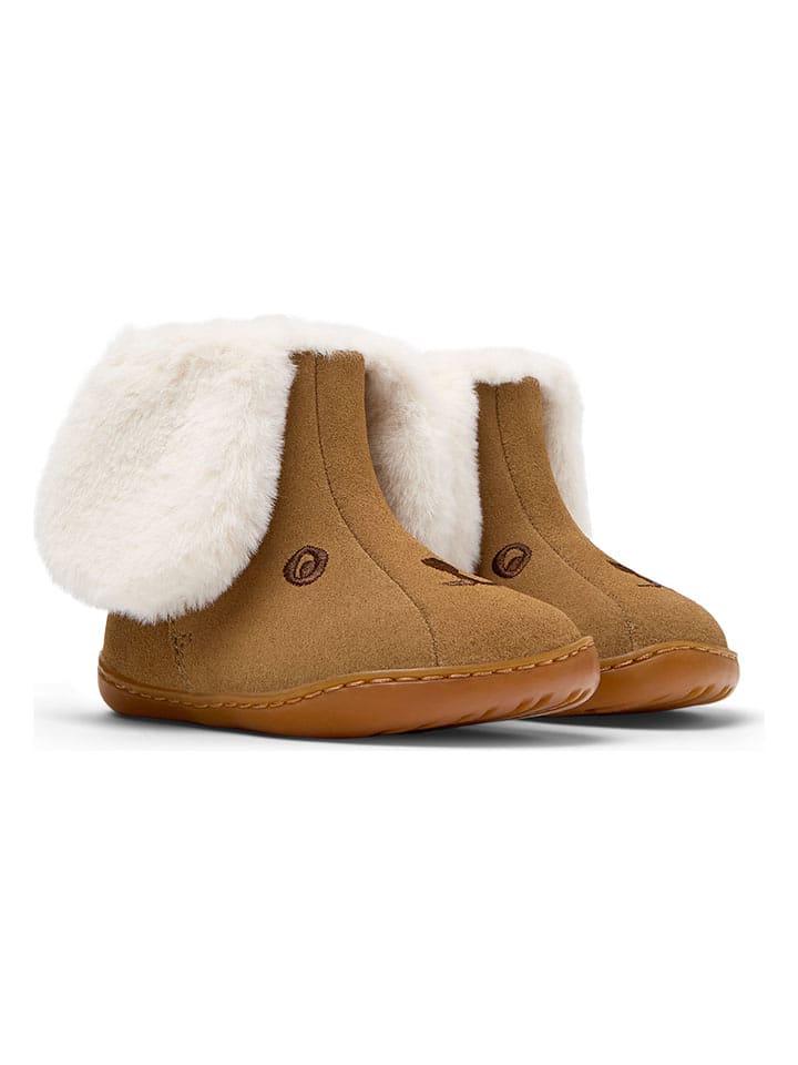 Camper Skórzane botki w kolorze jasnobrązowo-kremowym rozmiar: 26