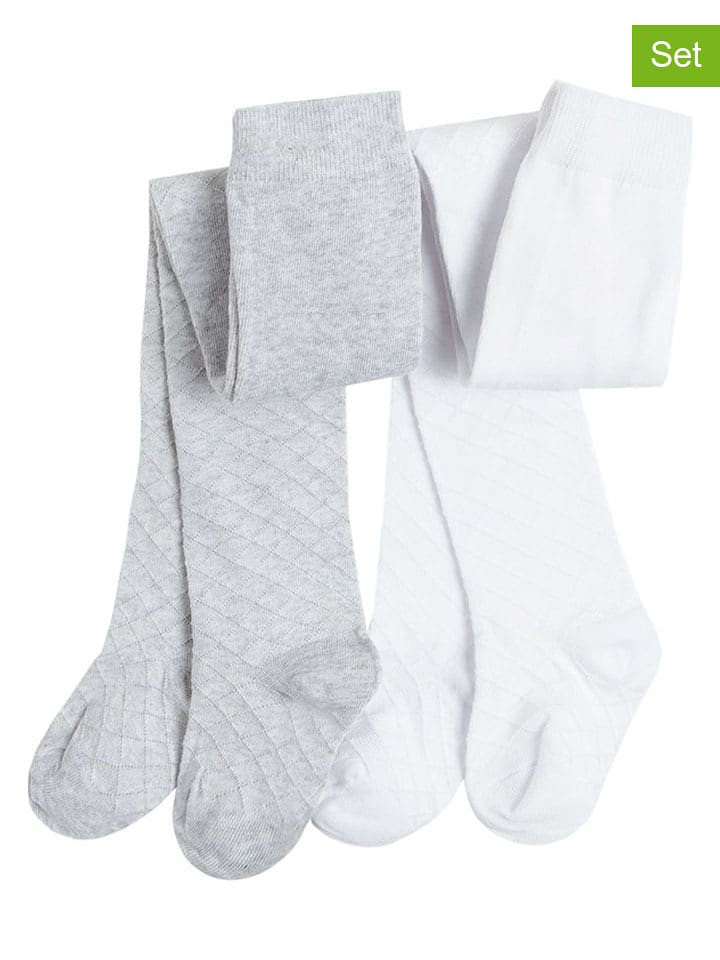 COOL CLUB Rajstopy (2 pary) w kolorze szaro-białym rozmiar: 92/98