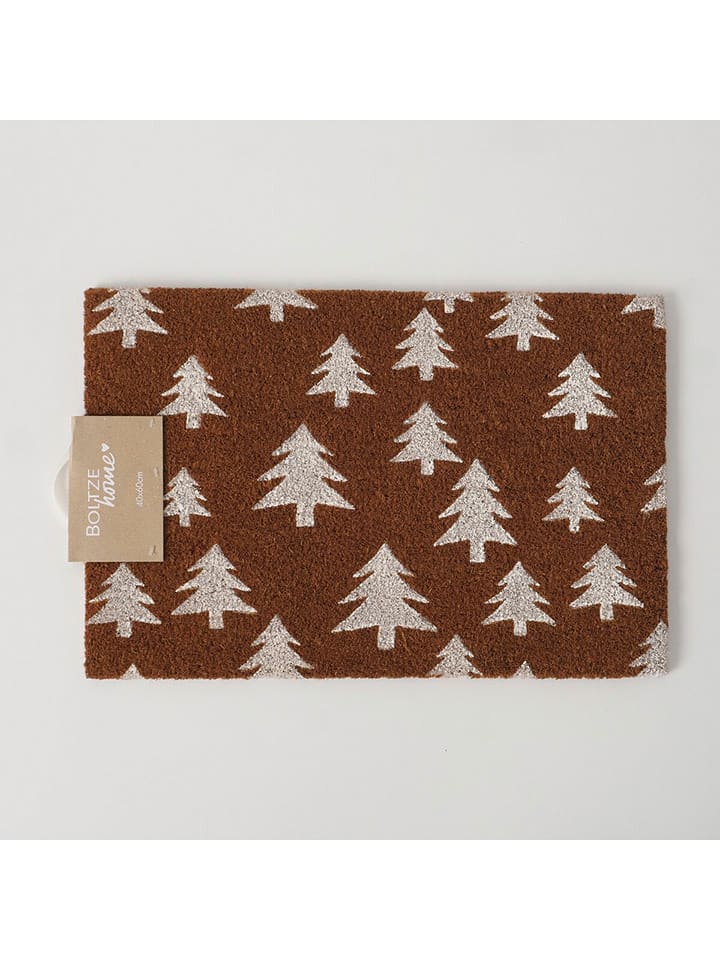 Boltze Wycieraczka w kolorze jasnobrązowo-białym z włókna kokosowego - 60 x 40 cm rozmiar: onesize