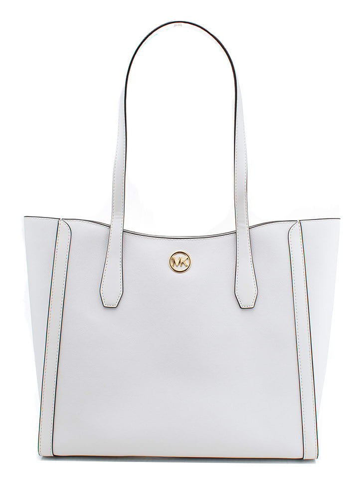 Michael Kors Skórzana torebka w kolorze białym - 40 x 28 x 11 cm rozmiar: onesize