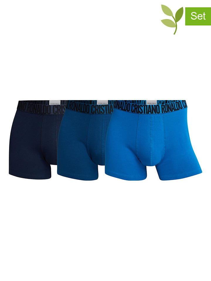 CR7 Bokserki (3 pary) w kolorze granatowo-niebieskim rozmiar: L